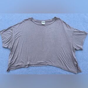 Women's Taupe Relaxed Boxy Tee